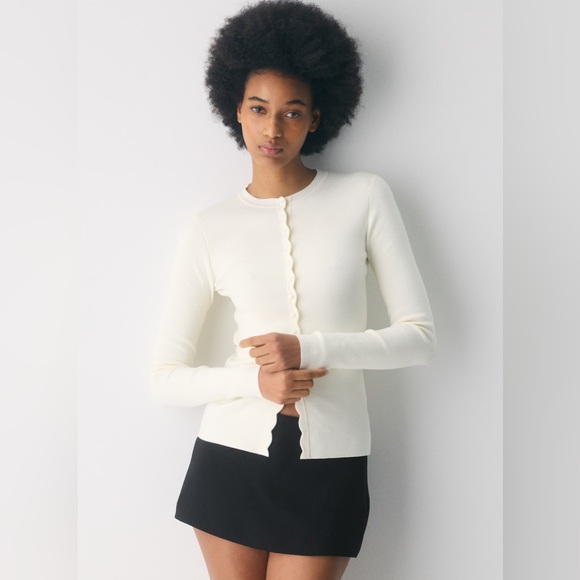 Aritzia Wilfred Shelly Cardigan - Wonder Yarn in Light Birch Size Large NEW - Picture 2 of 8